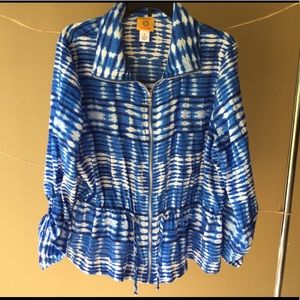 Ruby Road lightweight zip front jacket or coverup